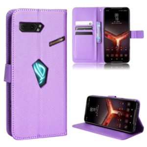 For Asus ROG Phone II ZS660KL Diamond Texture Leather Phone Case(Purple) (OEM)