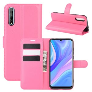 For Huawei Y8p/Enjoy 10s Litchi Texture Horizontal Flip Protective Case with Holder & Card Slots & Wallet(Rose red) (OEM)