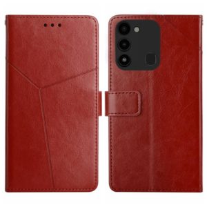 For Tecno Spark Go 2022 HT01 Y-shaped Pattern Flip Leather Phone Case(Brown) (OEM)