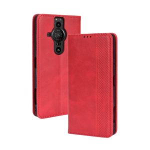 For Sony Xperia Pro-I Magnetic Buckle Retro Texture Leather Case(Red) (OEM)