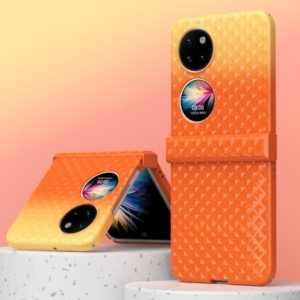 For Huawei P50 Pocket Rainbow Gradient Hinge Shockproof Phone Case(Orange Yellow) (OEM)