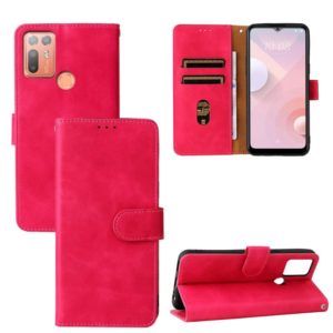 For HTC Desire 20+ Solid Color Skin Feel Magnetic Buckle Horizontal Flip PU Leather Case with Holder & Card Slots & Wallet(Rose Gold) (OEM)