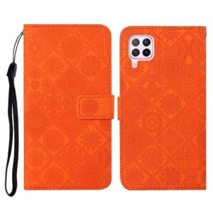 For Huawei P40 lite / nova 6 SE Ethnic Style Embossed Pattern Horizontal Flip Leather Case with Holder & Card Slots & Wallet & Lanyard(Orange) (OEM)