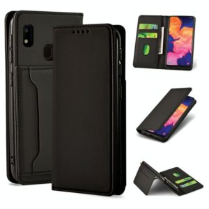 For Samsung Galaxy A10e Strong Magnetism Liquid Feel Horizontal Flip Leather Case with Holder & Card Slots & Wallet(Black) (OEM)