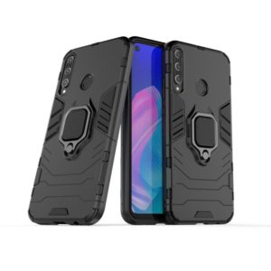 For Huawei Y7p / P40 Lite E Shockproof PC + TPU Protective Case with Magnetic Ring Holder(Black) (OEM)