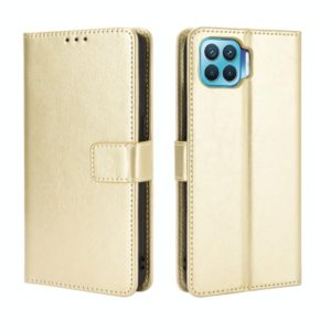 For OPPO F17 Pro /A93 /Reno4 Lite Retro Crazy Horse Texture Horizontal Flip Leather Case , with Holder & Card Slots & Photo Frame(Gold) (OEM)