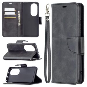 For Huawei P50 Pro Retro Lambskin Texture Pure Color Horizontal Flip PU Leather Case with Holder & Card Slots & Wallet & Lanyard(Black) (OEM)