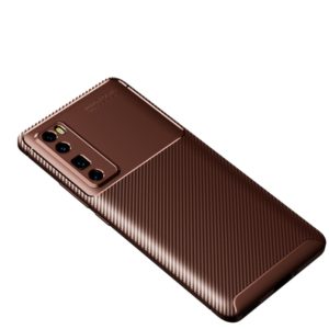 For Huawei Nova 7 Pro Carbon Fiber Texture Shockproof TPU Case(Brown) (OEM)