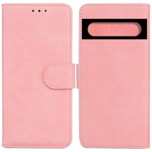 For Google Pixel 7 Pro 5G Skin Feel Pure Color Flip Leather Phone Case(Pink) (OEM)