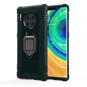 For Huawei Mate 30 Pro Carbon Fiber Protective Case with 360 Degree Rotating Ring Holder(Green) (OEM)