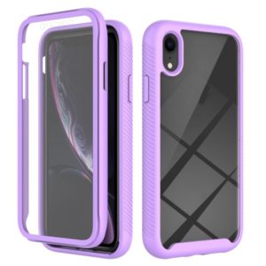 For iPhone XR Starry Sky Solid Color Series Shockproof PC + TPU Case with PET Film(Light Purple) (OEM)