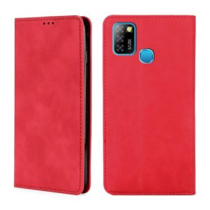 For Infinix Hot 10 Lite / Smart 5 X657 Skin Feel Magnetic Horizontal Flip Leather Case with Holder & Card Slots(Red) (OEM)