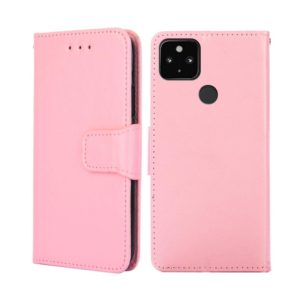 For Google Pixel 5 XL 5G / Pixel 4A 5G Crystal Texture Leather Phone Case(Pink) (OEM)