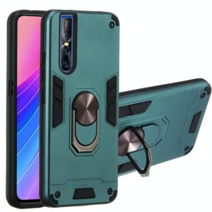 For vivo V15 Plus / V15 Pro / S1 Pro 2 in 1 Armour Series PC + TPU Protective Case with Ring Holder(Dark Green) (OEM)
