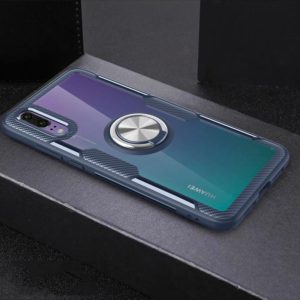 Scratchproof TPU + Acrylic Ring Bracket Protective Case For Huawei P20(Navy Blue) (OEM)