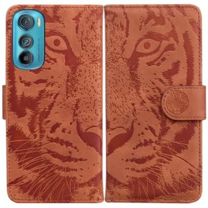 For Motorola Edge 30 Tiger Embossing Pattern Horizontal Flip Leather Phone Case(Brown) (OEM)