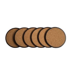 Home Daily Wood Round Cork Coaster, Specification:6 Coasters (OEM)