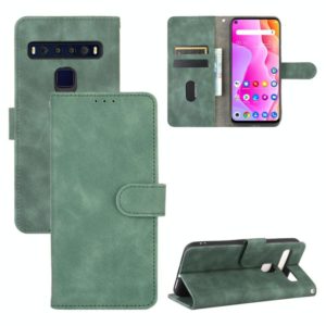 For TCL 10L Solid Color Skin Feel Magnetic Buckle Horizontal Flip Calf Texture PU Leather Case with Holder & Card Slots & Wallet(Green) (OEM)