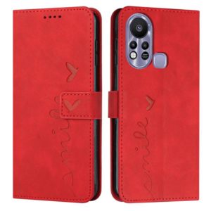 For Infinix Hot 11s Skin Feel Heart Pattern Leather Phone Case(Red) (OEM)