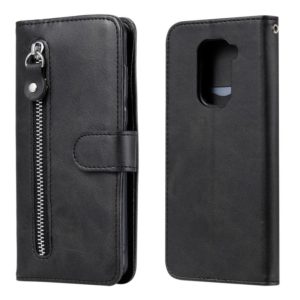 For Xiaomi Redmi Note 9 / 10X 5G Fashion Calf Texture Zipper Horizontal Flip Leather Case with Stand & Card Slots & Wallet Function(Black) (OEM)