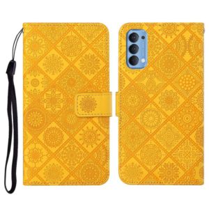 For OPPO Reno4 Pro Ethnic Style Embossed Pattern Horizontal Flip Leather Case with Holder & Card Slots & Wallet & Lanyard(Orange) (OEM)