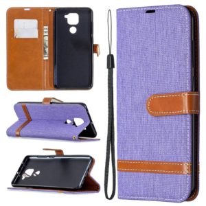 For Xiaomi Redmi Note 9 Denim Texture Horizontal Flip Leather Case with Holder & Card Slots & Wallet & Lanyard(Purple) (OEM)