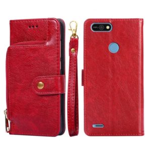 For Tecno Pop 2/Pop 2 F/Pop 2 Pro/Pop 2 Power/Itel P13/B1F Zipper Bag Leather Phone Case(Red) (OEM)