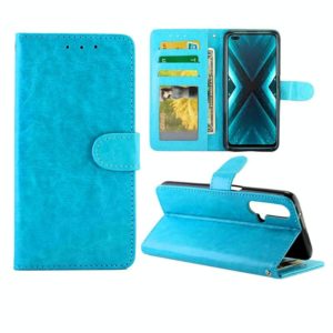 For OPPO Realme X3 / X50 Crazy Horse Texture Leather Horizontal Flip Protective Case with Holder & Card Slots & Wallet & Photo Frame(baby Blue) (OEM)