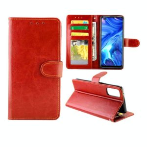 For OPPO Reno4(4G) Crazy Horse Texture Leather Horizontal Flip Protective Case with Holder & Card Slots & Wallet & Photo Frame(Brown) (OEM)