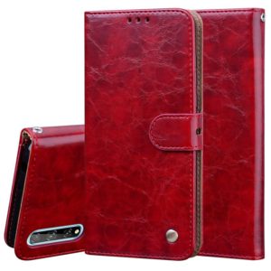 For Huawei Y8P / Enjoy 10S Business Style Oil Wax Texture Horizontal Flip Leather Case with Holder & Card Slots & Wallet(Red) (OEM)