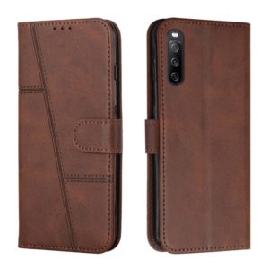 For Sony Xperia 10 III / 10 III Lite Stitching Calf Texture Buckle Leather Phone Case(Brown) (OEM)