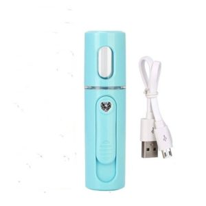 Facial Steamer Nano Steamer Handy Face Moisture Sprayer Rechargeable Mini USB Charging Automatic Alcohol Sprayer(Light blue) (OEM)