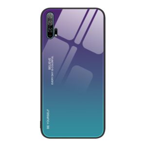 For Honor 20 Pro Gradient Color Glass Phone Case(Aurora Blue) (OEM)