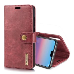 Crazy Horse Texture Flip Detachable Magnetic Leather Case for Huawei P20, with Holder & Card Slots & Wallet (Red) (DG.MING) (OEM)