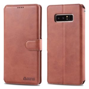 For Galaxy Note 8 AZNS Calf Texture Magnetic Horizontal Flip PU Leather Case with Holder & Card Slots & Photo Frame(Brown) (AZNS) (OEM)
