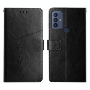 For TCL 30 SE Y Stitching Horizontal Flip Leather Phone Case(Black) (OEM)