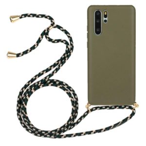 For Huawei P30 Pro Wheat Straw Material + TPU Protective Case with Lanyard(Army Green) (OEM)