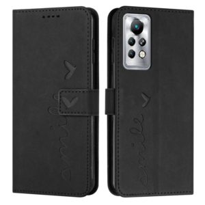 For Infinix Note 11 Pro Skin Feel Heart Pattern Leather Phone Case(Black) (OEM)