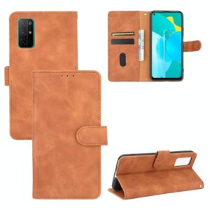 For Huawei Honor 30S Solid Color Skin Feel Magnetic Buckle Horizontal Flip Calf Texture PU Leather Case with Holder & Card Slots & Wallet(Brown) (OEM)