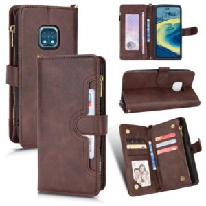 For Nokia XR20 Litchi Texture Zipper Leather Phone Case(Brown) (OEM)