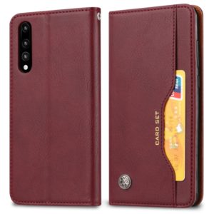 Knead Skin Texture Horizontal Flip Leather Case for Huawei P20 Pro, with Photo Frame & Holder & Card Slots & Wallet(Wine Red) (OEM)