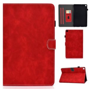 For Samsung Galaxy Tab A7 10.4 2020 T500 Cowhide Texture Horizontal Flip Leather Case with Holder & Card Slots(Red) (OEM)