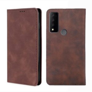 For TCL 30 V 5G-T781S Skin Feel Magnetic Horizontal Flip Leather Phone Case(Dark Brown) (OEM)