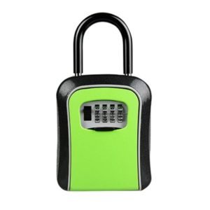 Car Password Lock Storage Box Security Box Hook Installation-free Safety Box(Green) (OEM)