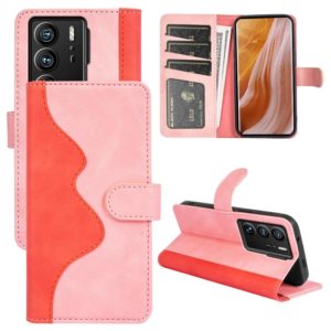 For ZTE Axon 40 Ultra Stitching Horizontal Flip Leather Phone Case(Pink Red) (OEM)