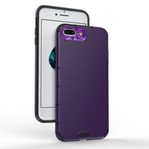 For iPhone 8 Plus / 7 Plus Shockproof Grain PC + TPU Case(Purple) (OEM)