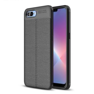 Litchi Texture TPU Shockproof Case for OPPO A5 (Black) (OEM)