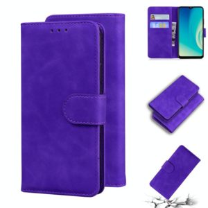 For ZTE Blade A7s 2020 Skin Feel Pure Color Flip Leather Phone Case(Purple) (OEM)