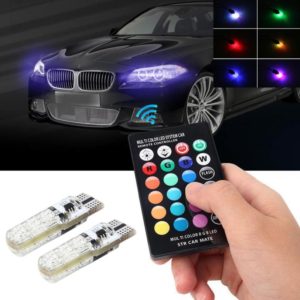 2 PCS T10 2W Auto Flash Strobe Fade Smooth Remote Controlled Colorful LED Clearance Decorative Light, DC 12V (OEM)