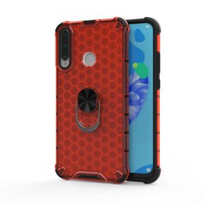 For Huawei Y7p 2020 Shockproof Honeycomb PC + TPU Ring Holder Protection Case(Red) (OEM)